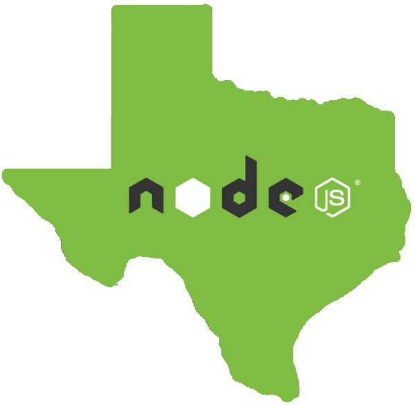 Node.js logo in the state of Texas
